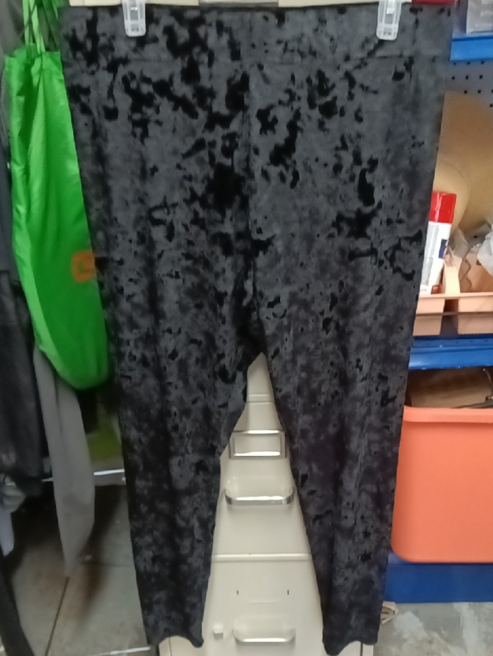 just be Black Crushed Velvet Leggings